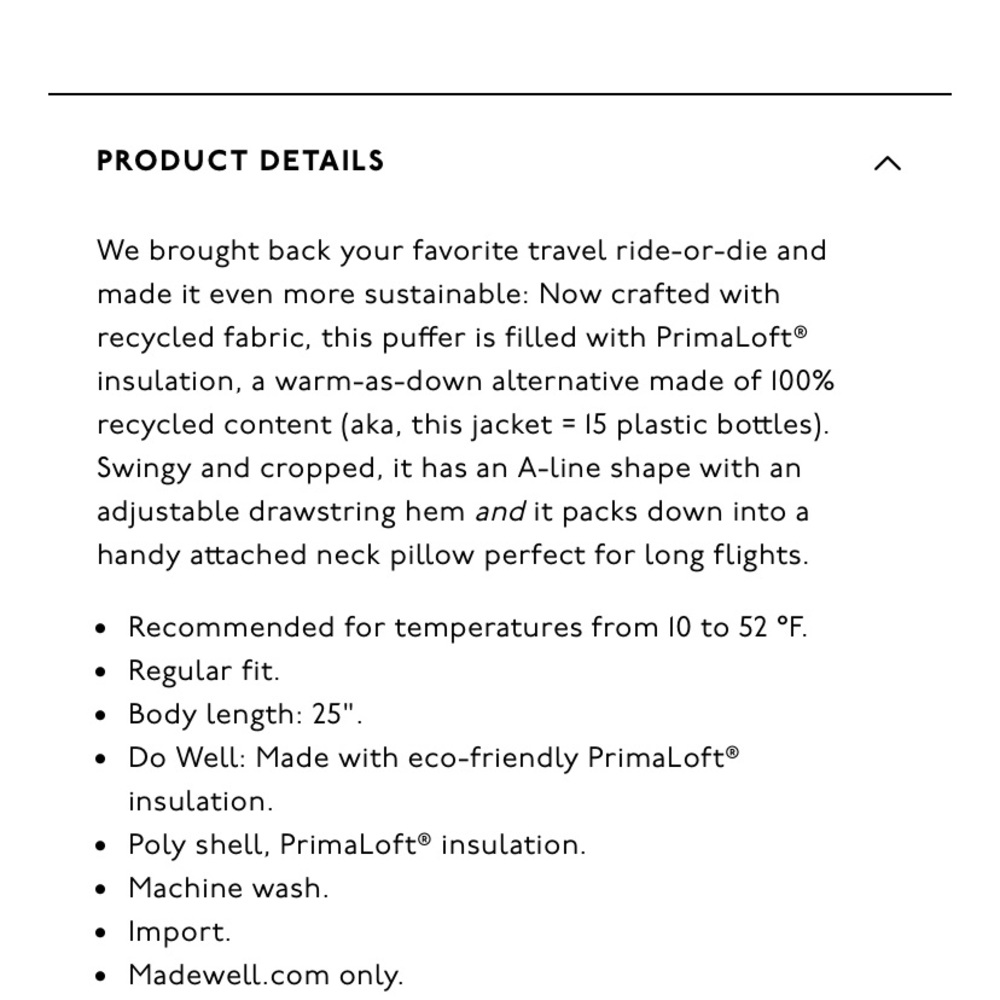 Madewell Travel Buddy Pakcable Puffer - Picture 3 of 8